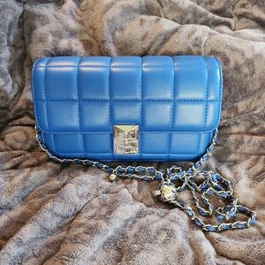 Blue Quilted Crossbody